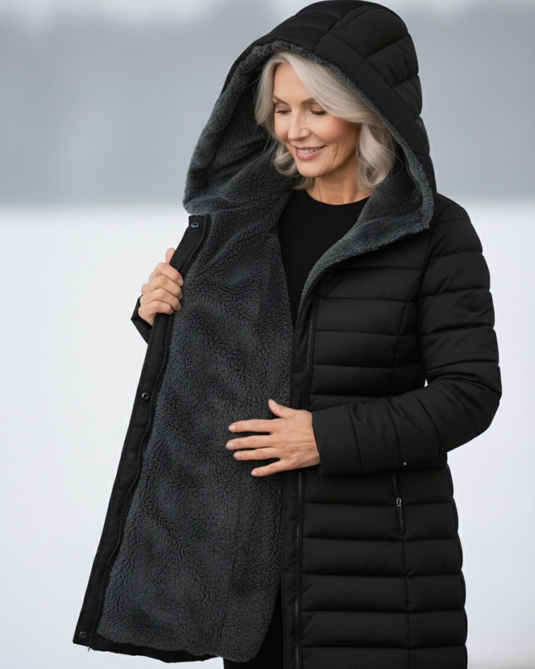 Claire | Cappotto puffer foderato in pile