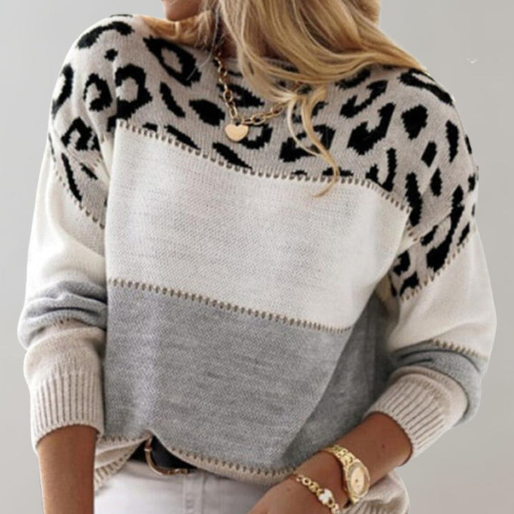 Diane | Maglione a Maglia con Accento Leopardato