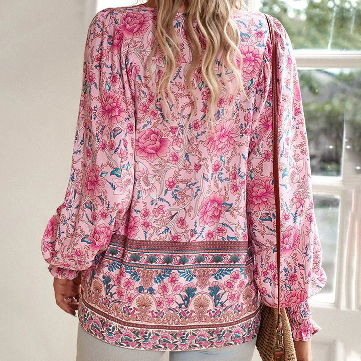 Mara | Camicia elegante stampata con scollo a V