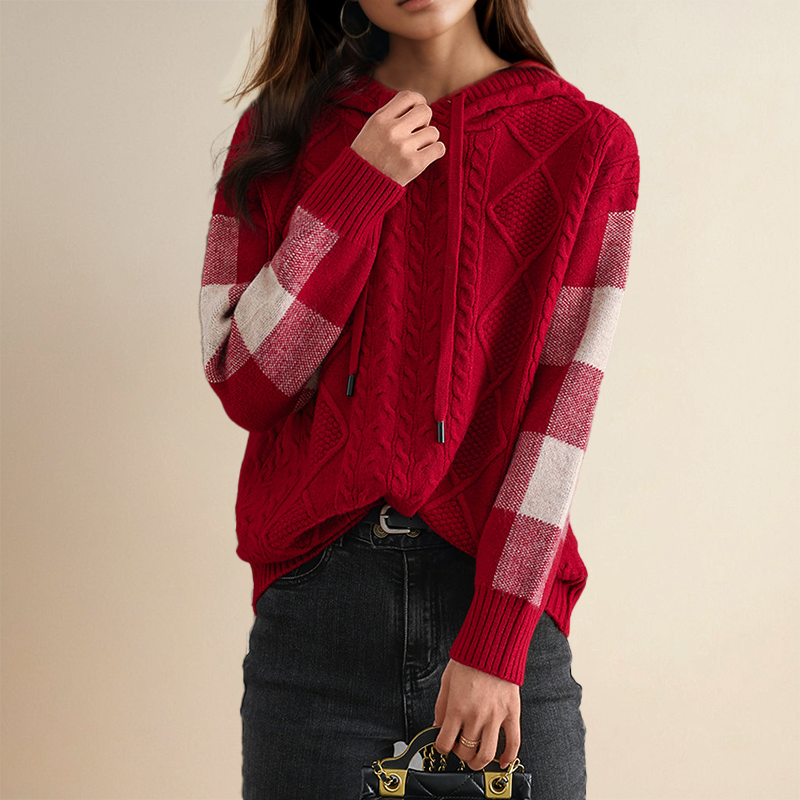 Emilia | Maglione con Cappuccio a Treccia